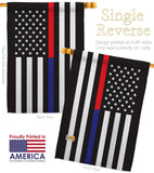 US Thin Red and Blue Line - Military Americana Vertical Impressions Decorative Flags HG140912 Made In USA