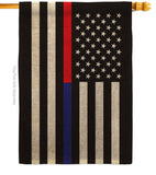 US Thin Red and Blue Line - Military Americana Vertical Impressions Decorative Flags HG140912 Made In USA