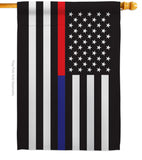 US Thin Red and Blue Line - Military Americana Vertical Impressions Decorative Flags HG140912 Made In USA