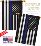 Thin Blue Line - Military Americana Vertical Impressions Decorative Flags HG140914 Made In USA