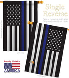 Thin Blue Line - Military Americana Vertical Impressions Decorative Flags HG140914 Made In USA