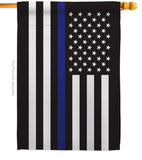 Thin Blue Line - Military Americana Vertical Impressions Decorative Flags HG140914 Made In USA