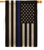 Thin Blue Line - Military Americana Vertical Impressions Decorative Flags HG140914 Made In USA