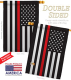 Thin Red Line - Military Americana Vertical Impressions Decorative Flags HG140915 Made In USA