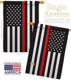 Thin Red Line - Military Americana Vertical Impressions Decorative Flags HG140915 Made In USA