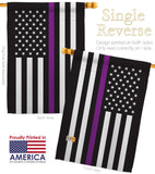 US Thin Purple Line - Military Americana Vertical Impressions Decorative Flags HG140922 Made In USA