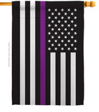 US Thin Purple Line - Military Americana Vertical Impressions Decorative Flags HG140922 Made In USA