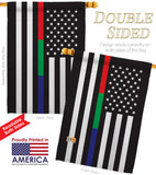 US Thin Blue Green Red Line - Military Americana Vertical Impressions Decorative Flags HG140923 Made In USA