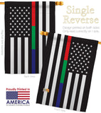 US Thin Blue Green Red Line - Military Americana Vertical Impressions Decorative Flags HG140923 Made In USA