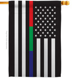 US Thin Blue Green Red Line - Military Americana Vertical Impressions Decorative Flags HG140923 Made In USA