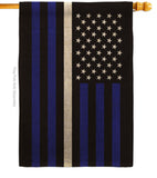 US Thin White Line - Military Americana Vertical Impressions Decorative Flags HG140924 Made In USA