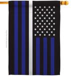 US Thin White Line - Military Americana Vertical Impressions Decorative Flags HG140924 Made In USA