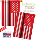 US Thin Black Line - Military Americana Vertical Impressions Decorative Flags HG140925 Made In USA