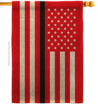 US Thin Black Line - Military Americana Vertical Impressions Decorative Flags HG140925 Made In USA