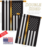 US Thin Gold Line - Military Americana Vertical Impressions Decorative Flags HG140926 Made In USA