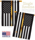 US Thin Gold Line - Military Americana Vertical Impressions Decorative Flags HG140926 Made In USA