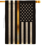 US Thin Gold Line - Military Americana Vertical Impressions Decorative Flags HG140926 Made In USA