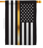 US Thin Gold Line - Military Americana Vertical Impressions Decorative Flags HG140926 Made In USA