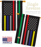 US First Responders Line - Military Americana Vertical Impressions Decorative Flags HG140927 Made In USA