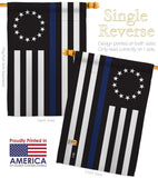 Betsy Ross Blue Line - Military Americana Vertical Impressions Decorative Flags HG140928 Made In USA