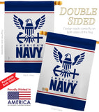 America Navy - Military Americana Vertical Impressions Decorative Flags HG170033 Made In USA