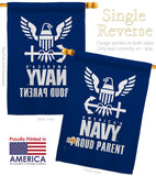 Proud Navy Parent - Military Americana Vertical Impressions Decorative Flags HG170036 Made In USA