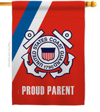 Proud Coast Guard Parent - Military Americana Vertical Impressions Decorative Flags HG170037 Made In USA