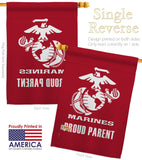 Proud Marine Parent - Military Americana Vertical Impressions Decorative Flags HG170040 Made In USA