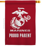 Proud Marine Parent - Military Americana Vertical Impressions Decorative Flags HG170040 Made In USA