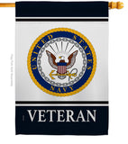Navy Veteran - Military Americana Vertical Impressions Decorative Flags HG170041 Made In USA