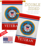 Coast Guard Veteran - Military Americana Vertical Impressions Decorative Flags HG170042 Made In USA