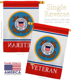 Coast Guard Veteran - Military Americana Vertical Impressions Decorative Flags HG170042 Made In USA