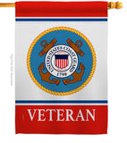 Coast Guard Veteran - Military Americana Vertical Impressions Decorative Flags HG170042 Made In USA