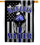 Blue Lives Matter - Military Americana Vertical Impressions Decorative Flags HG192286 Made In USA