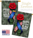 Happy Veterans Day - Military Americana Vertical Impressions Decorative Flags HG192332 Made In USA