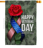 Happy Veterans Day - Military Americana Vertical Impressions Decorative Flags HG192332 Made In USA