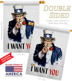 I Want You - Military Americana Vertical Impressions Decorative Flags HG192348 Made In USA