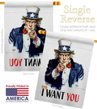 I Want You - Military Americana Vertical Impressions Decorative Flags HG192348 Made In USA