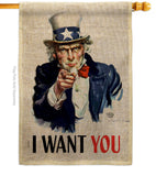 I Want You - Military Americana Vertical Impressions Decorative Flags HG192348 Made In USA