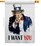 I Want You - Military Americana Vertical Impressions Decorative Flags HG192348 Made In USA