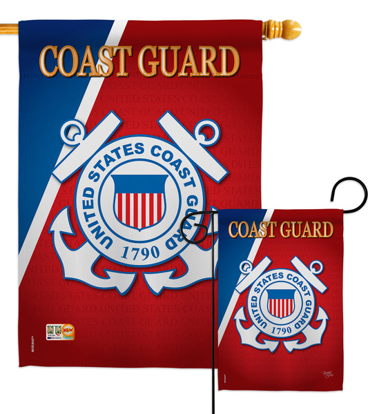 Coast Guard - Military Americana Vertical Impressions Decorative Flags HG108056 Made In USA