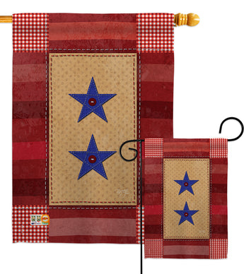 Two Star Service - Military Americana Vertical Impressions Decorative Flags HG108069 Made In USA