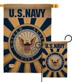 Navy - Military Americana Vertical Impressions Decorative Flags HG108394 Made In USA