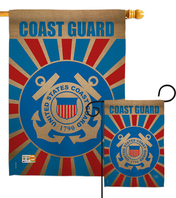 Coast Guard - Military Americana Vertical Impressions Decorative Flags HG108397 Made In USA