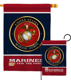 Proud Marine Corps - Military Americana Vertical Impressions Decorative Flags HG108406 Made In USA