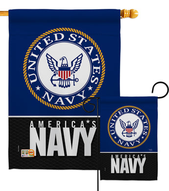 America Navy - Military Americana Vertical Impressions Decorative Flags HG108408 Made In USA