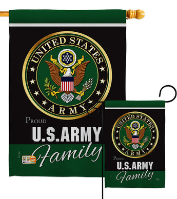 Army Proudly Family - Military Americana Vertical Impressions Decorative Flags HG108410 Made In USA