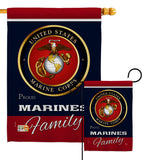 Marines Proudly Family - Military Americana Vertical Impressions Decorative Flags HG108411 Made In USA