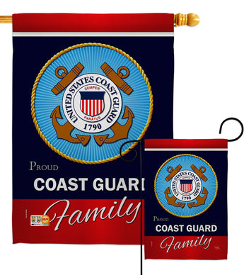 Coast Guard Proudly Family - Military Americana Vertical Impressions Decorative Flags HG108413 Made In USA