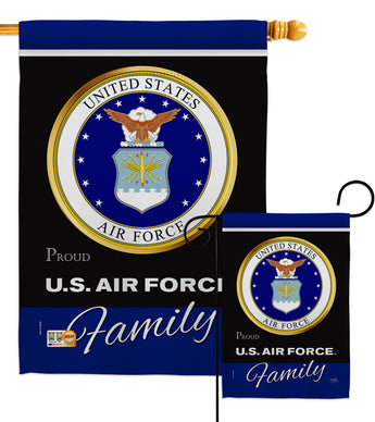 Air Force Proudly Family - Military Americana Vertical Impressions Decorative Flags HG108414 Made In USA